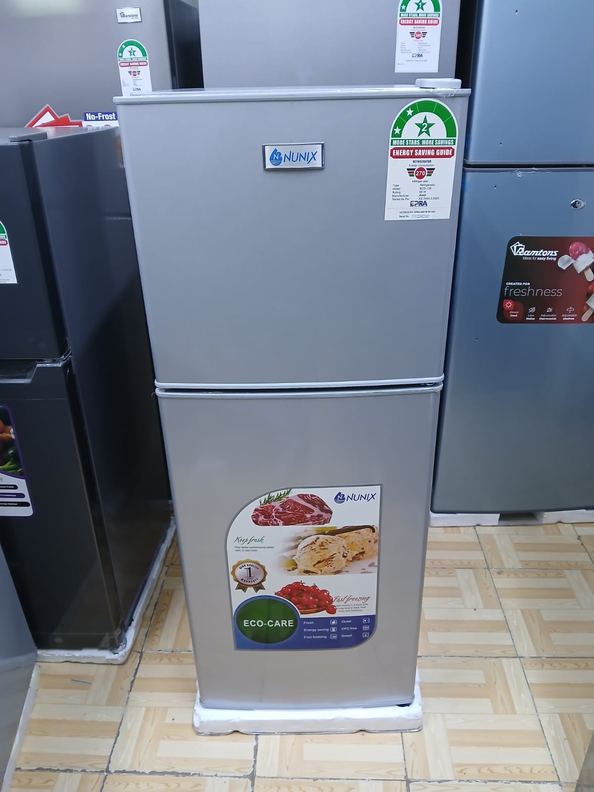 Nunix 138litres double door fridge